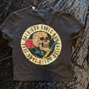 Backless Guns And Roses Crop Tee